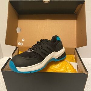 Black and teal women’s steel composite work Shoes